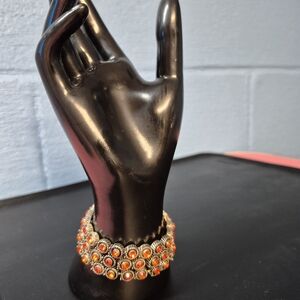 Elegant Silver and Orange Bracelet